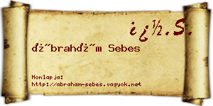 Ábrahám Sebes névjegykártya
